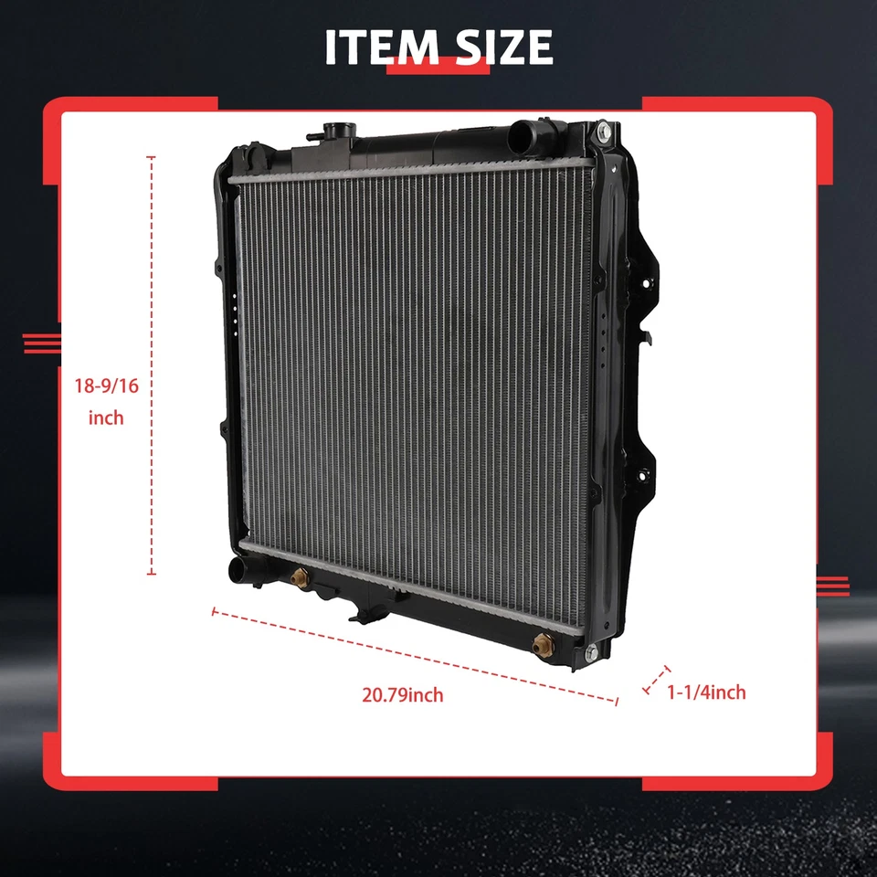 For 1989 1991 Toyota 4Runner Toyota Pickup 3.0L CU50 Aluminum Radiator Foto 2 de 4