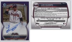 2023 Bowman Chrome Prospect Purple Refractor /250 Luis Guanipa #CPA-LG Auto
