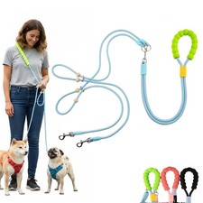 Hands Free Dog Leash Double Leash for 2 Dogs Crossbody Split Leads Padded