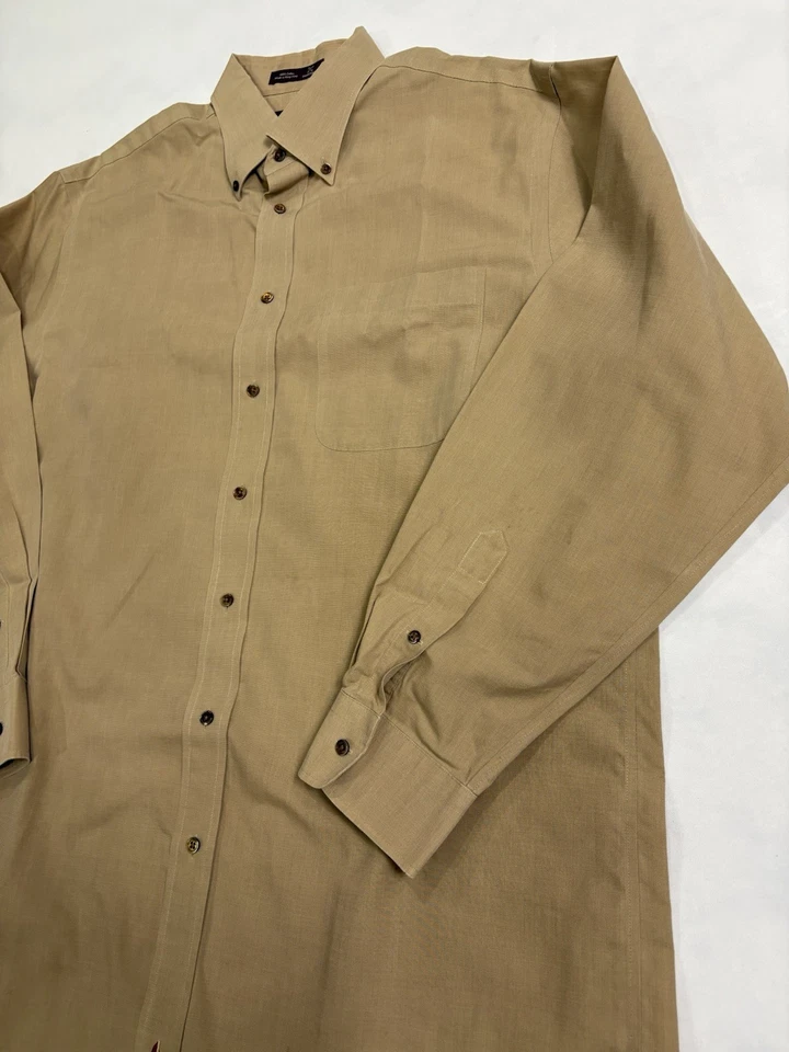 Camisa de vestir Nordstrom 16.5 34 color caqui tostado manga larga algodón para hombre Foto 3 de 4