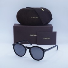 New Tom Ford FT1021-N 01D Shiny Black/Smoke Polarized 51-20-145 Sunglasses