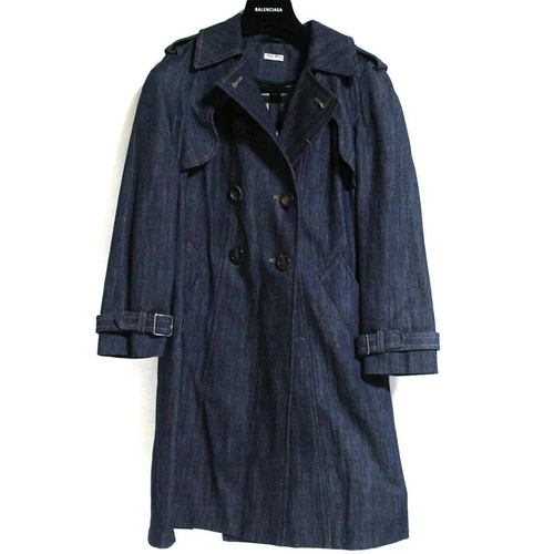 Trench coat denim Miu Miu GWS082 usat 2016ca giaccao ester donnaa ta 38ro