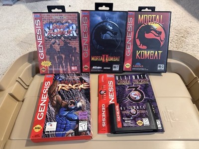 Sega Genesis Fighting Game Lot Mortal Kombat 1 2 Ultimate 3 Street Fighter Rage