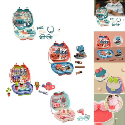 Spielhaus Spielzeug Set Rollenspiel Tragbare Spielzeugtasche für kreatives Rollenspiel