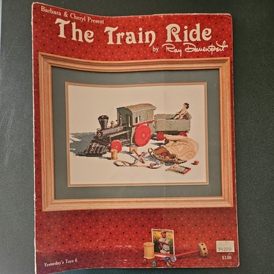 VTG 1987 The Train Ride by Ray Davenport Counted Cross Stitch Booklet Leaflet