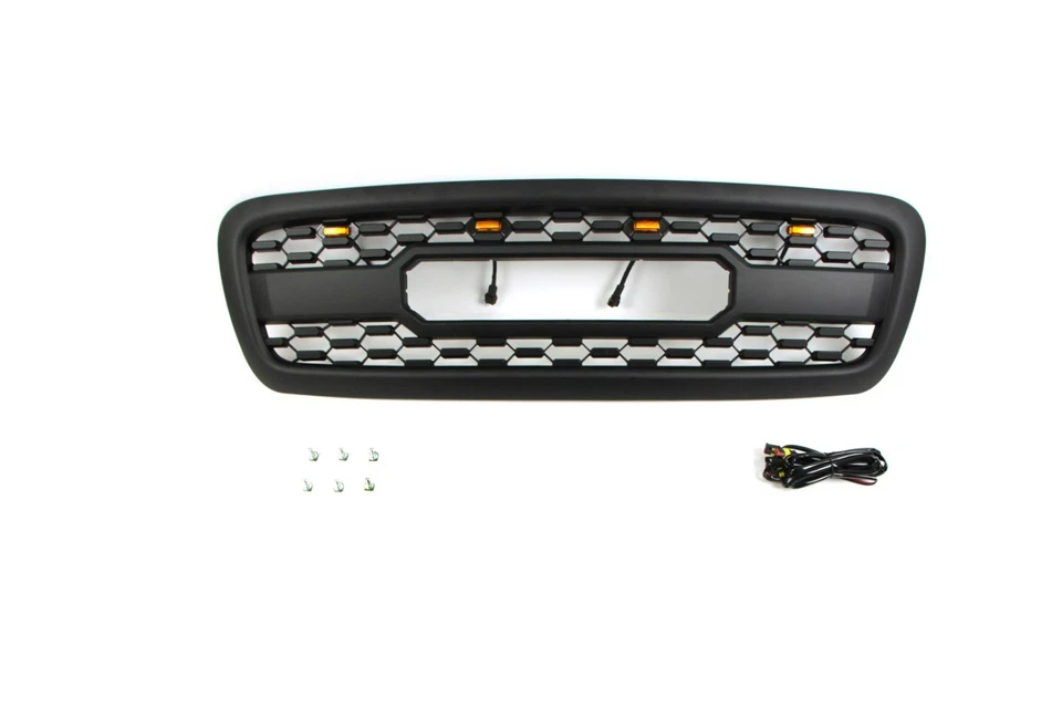 Rejilla delantera negra apta para Toyota Sequoia 2001-2004 con luz LED Foto 3 de 4