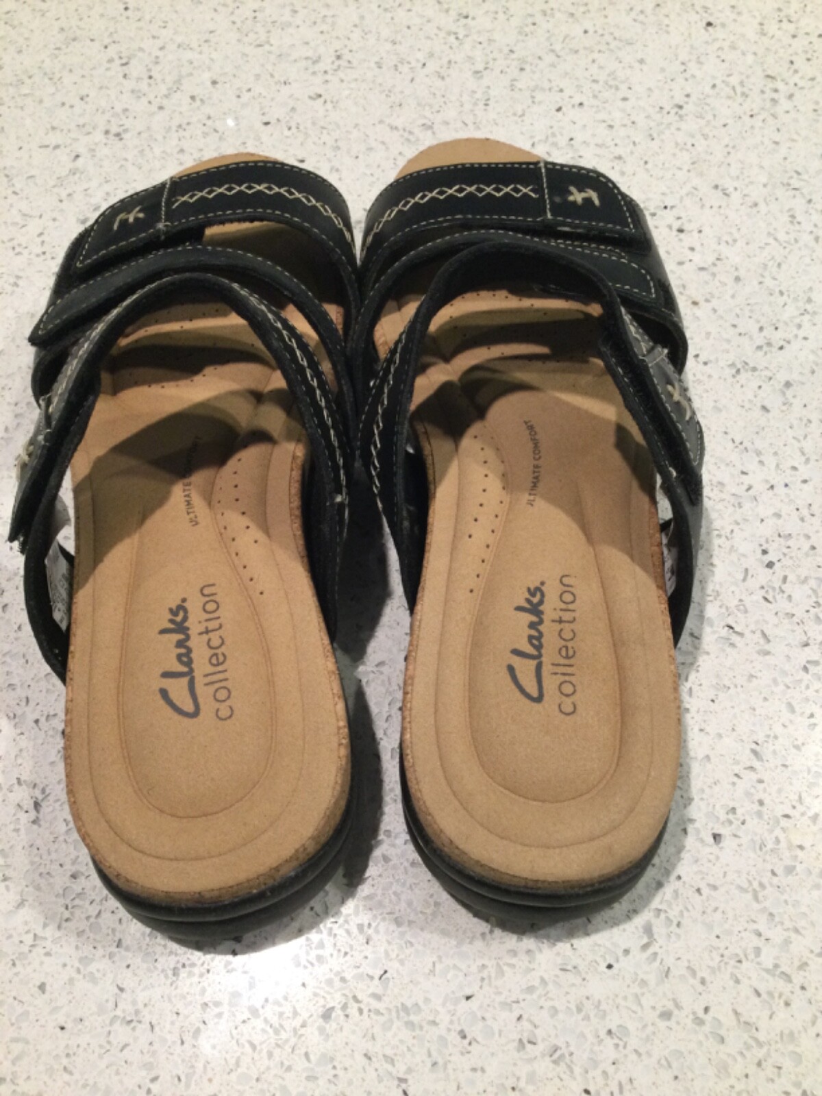 Clarks Collection Leather Slide Sandals Roseville… - image 2