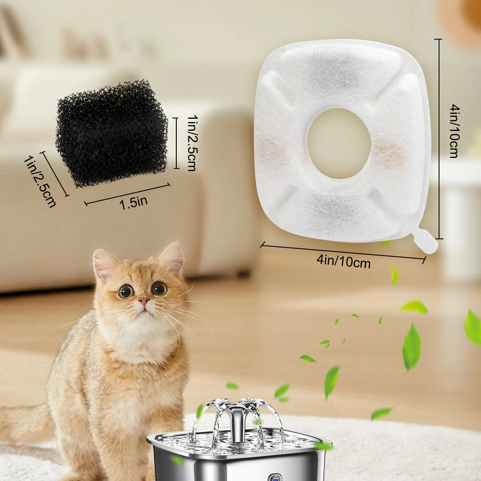 28pcs Filtros de repuesto adecuados para Veken 95/67/135oz Pet Cat Dog Water Fountain Foto 2 de 4
