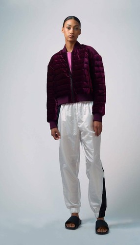 $595+NEW Tibi Quilted Burgundy Velvet Bomber Jacket Sz S - Picture 6 of 12