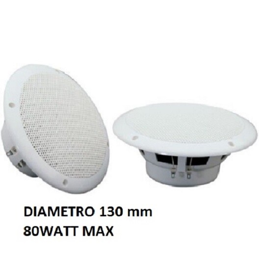 COPPIA CASSE COASSIALI MARINE BIANCHE SKYTEC  80W 130MM 2 VIE