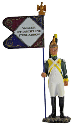 Figurine Hachette - Porte-drapeau Napoléonien Dragons De La Garde 1813-1814 - Plomb - Occasion