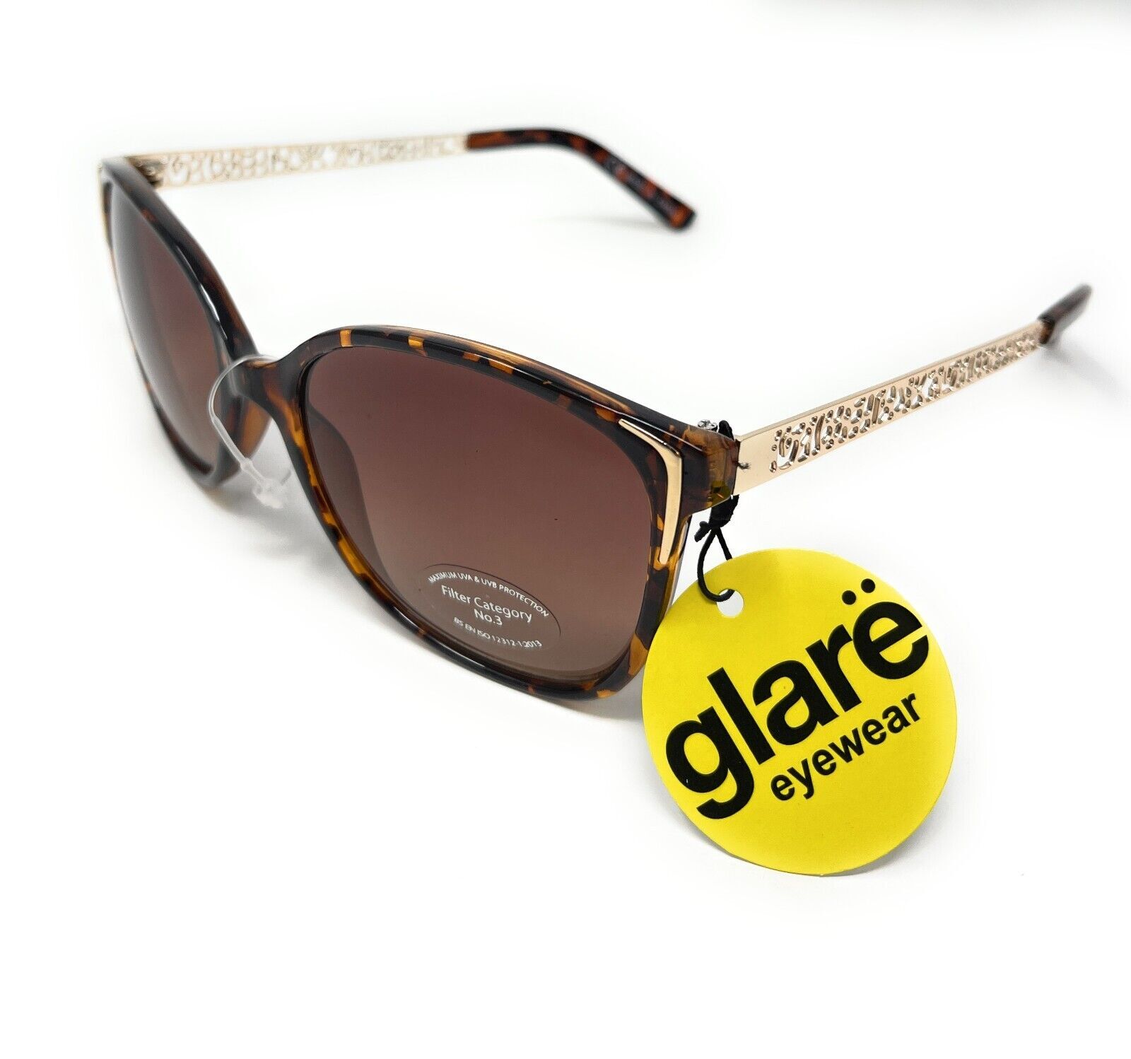 Glare Sunglasses Fashion Tortoise Shell Frame Tinted Lens 100% UVA UVB 1RHS85