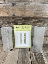 Stampin Up DELICATE DESIGNS Sizzix Embossing Folders Textured Snowflake Borders