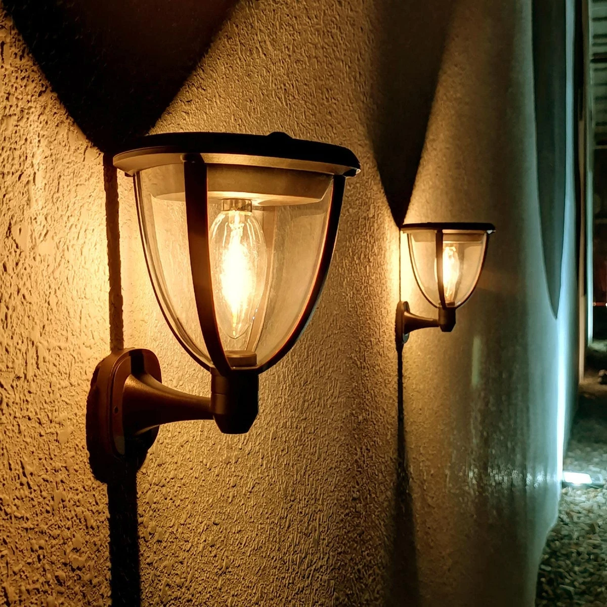 2 Pack Solar Wall Lights Outdoor IP65 Waterproof Solar Sconce