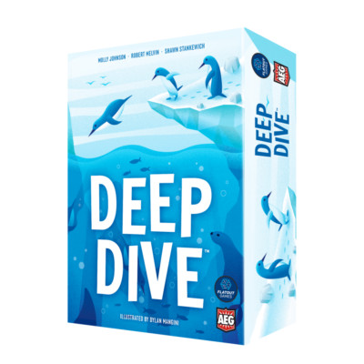 Deep Dive Tile Game AEG 1009 Flatout Penguin Set Collecting Family Board Solo