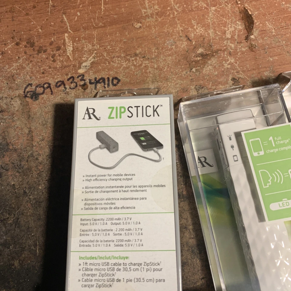 LOTE DE (4) AR Banco de Energía Recargable ZipStick Linterna Modo Pánico Móvil Foto 3 de 4