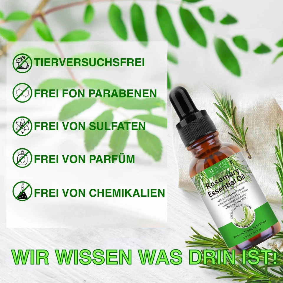Rosmarinöl Ätherisches Öl gesunde Kopfhaut Haarwachstum Haarpflege Hautpflege - Bild 3 von 4