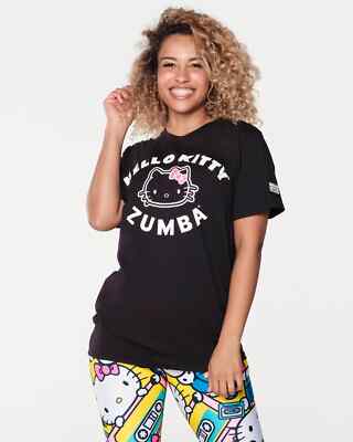 Zumba X Hello Kitty Friends Graphic Unisex Tee Black~ XS/S M/L XL/XXL 