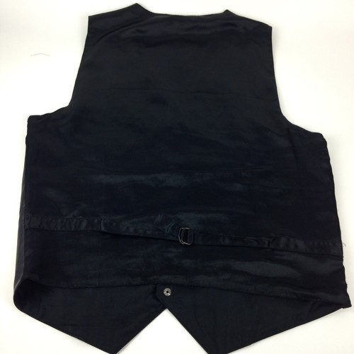 Gilet Modal Vintage Pelle Nero Anteriore Western Biker Oklahoma Bottoni Stato XL - Foto 2 di 6