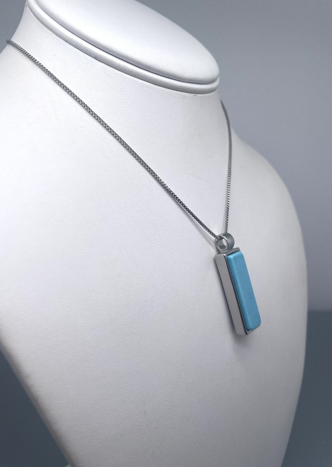 Express Rectangle Black Turquoise Colored Pendant… - image 4