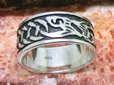 Keltischer Knoten Drache Ring 925 Sterling Silber Ring Bandring Kelten