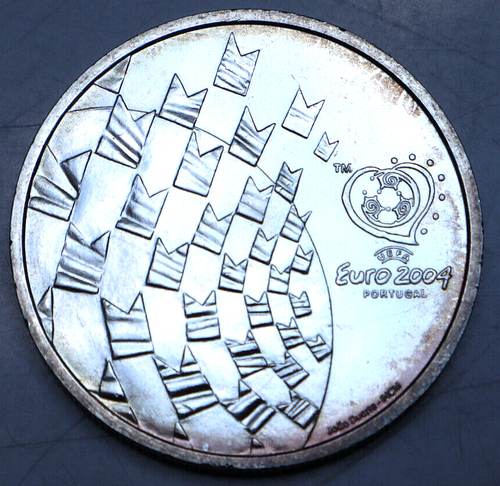 PORTUGAL: 8 Euro 2003: XII. FUSSBALL-EM 2004, 500 SILBER, St/bfr, Be9/32 - Bild 4 von 4