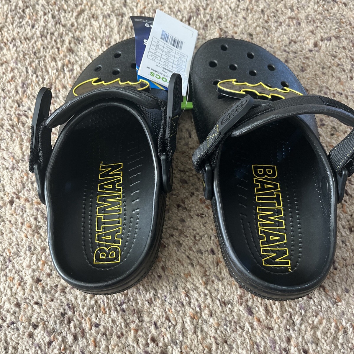 Crocs Unisex Batman Adjustable Black Yellow Clog Adult Men\'s 5 / Women\'s 7 New Batman Unisex Crocs Clogs with Adjustable Strap Men 6  main image 2