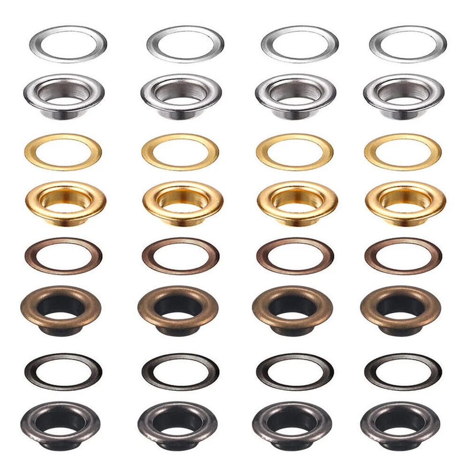 6mm Eyelets With Washers Grommet Kit +3 Installation Tools Leather Canvas Craft - Image 3 of 4