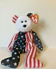 TY Pink Faced SPANGLE 1999 Original Beanie Baby Bear Retired with Errors