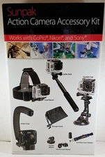 SUNPAK ACTION CAMERA ACCESSORY KIT WORKS WITH GOPRO NIKON & SONY