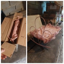 Lettino Per Bambole Vintage Letto Giocattolo Giochi D'epoca Struttura In Ferro