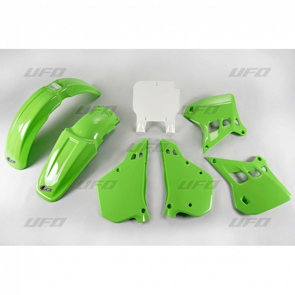 Set Plastics Motorradverkleidungen UFO Plast Kawasaki KX 125 1990 - 1991 GrüN-image