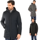 Men's Winter Parka Long Jacket Blue Black Waterproof Coat Jacket