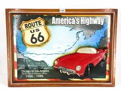 Sign Plaque Wooden Panel Decoration Pub Route 66 America's Highway For Hanging