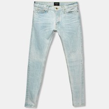 Fear of God Blue Distressed Denim Zipped Hem Slim Fit Jeans M