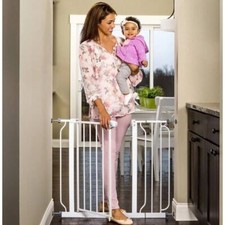 Extra Wide Baby Gate 29"-38.5" with Walk Through Door For Ages 6 to 24 Months