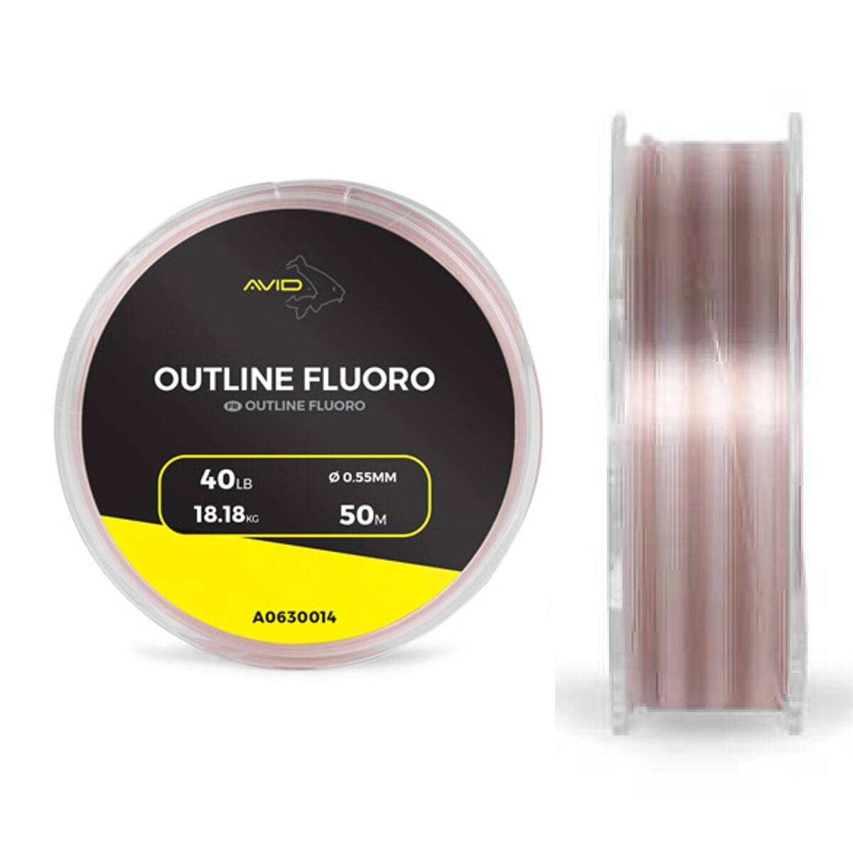 Avid Fluorocarbon Line Carp Fishing Outline Fluoro 40lb 50M Leaders Hooklinks