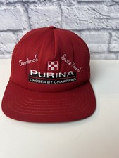 Vtg Purina Dog Food Trucker Ball Cap Hat Snapback Made in USA