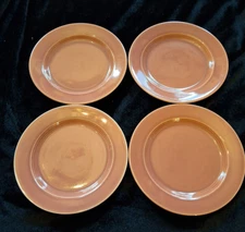 Vintage Lu-Ray Pastel Pink Bread Plates 5.75" Set of 4 USA Pottery