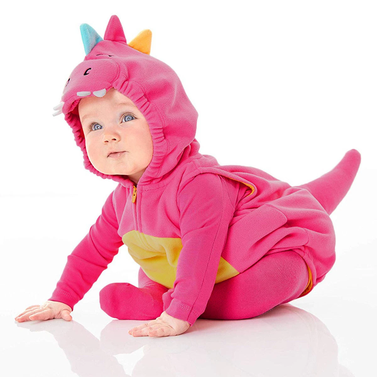 Bodysuit Romper Girl Baby Boys Cartoon Sleeveless Hoodie Dinosaur