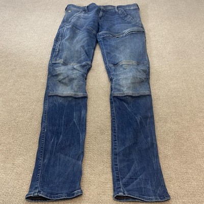 G-Star RAW Jeans Mens 34x36 Blue Medium Wash Slim Straight Stretch Denim Pants
