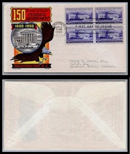 US FDC # 991 3c Supreme Court  block Cachet Craft BOLL 1950, 0a1457