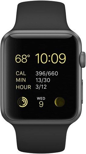 Apple Watch Sport 42mm Aluminum Case Black Classic Buckle