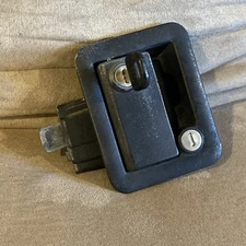Used RV Paddle Entry Door Lock w/Key Latch Handle Deadbolt Camper Cargo Trailer