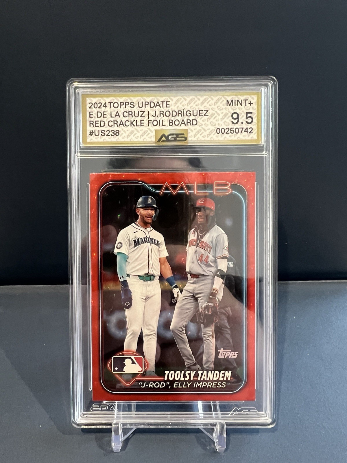 2024 Topps Elly De La Cruz & J-Rod Toolsy Tandem US238 Red Foil /199 SP GMA 9.5