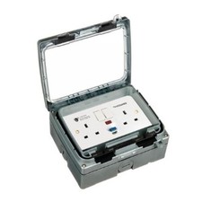 Timeguard TGV205NP Weathersafe 2 Gang Non-Latching (Active) RCD Socket IP66