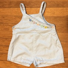 VTG Carter's Embroidered Floral Overall Denim Outfit One Piece 100 Cotton Sz 2T