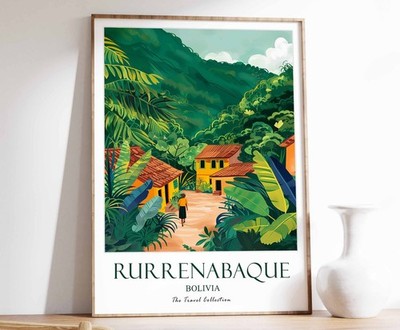 5_Rurrenabaque Print, Rurrenabaque Reiseposter, Bolivien Reisedruck, Tropical