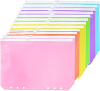 A6 Bindetasche 12 Pack Pvc ReißVerschluss 6 LöCher Binder Tasche Mappen Dokument