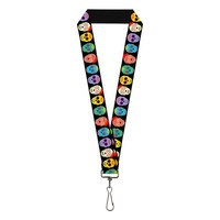 "Buckle-Down Lanyard-1.0\"-Painted Sugar Skulls Black/Multi Color One (Us Import)"